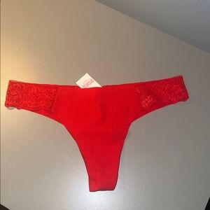 PINK / Victoria’s Secret Medium Red Thong NWT